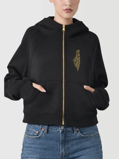 Crop Zip Hooded Sweat Top